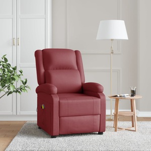 vidaXL, vidaXL Massagesessel Weinrot Kunstleder, 