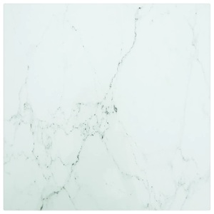 vidaXL, vidaXL Tischplatte Weiß 40x40 cm 6 mm Hartglas in Marmoroptik, vidaXL Tischplatte Weiß 40x40 cm 6 mm Hartglas in Marmoroptik