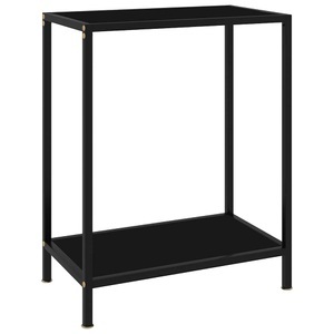 vidaXL, vidaXL Konsolentisch Schwarz 60x35x75 cm Hartglas