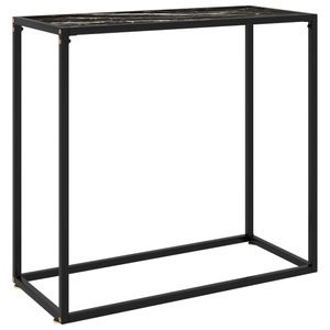 vidaXL, vidaXL Konsolentisch Schwarz 80x35x75 cm Hartglas, vidaXL Konsolentisch Schwarz 80x35x75 cm Hartglas