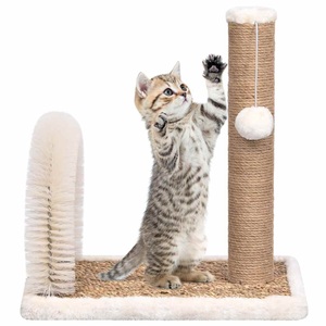 vidaXL, vidaXL Katzenbaum mit Fellpflegebogen und Kratzsäule, vidaXL Katzenbaum mit Fellpflegebogen und Kratzsäule