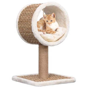 vidaXL, vidaXL Katzen-Kratzbaum mit Tunnel und Spielzeug 56 cm Seegras