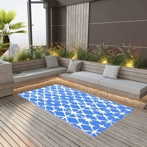 vidaXL, vidaXL Outdoor-Teppich Blau und Weiß 190x290 cm PP
