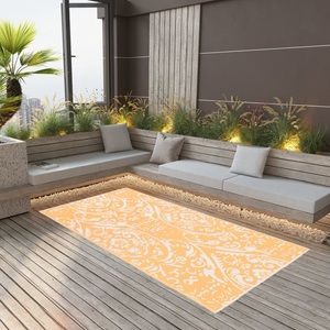 vidaXL, vidaXL Outdoor-Teppich Orange und Weiß 120x180 cm PP