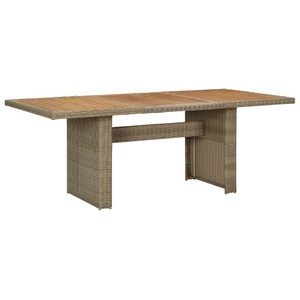 vidaXL, vidaXL Garten-Esstisch Braun 200x100x74 cm Poly Rattan, vidaXL Garten-Esstisch Braun 200x100x74 cm Poly Rattan
