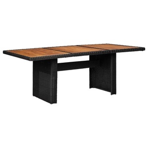 vidaXL, vidaXL Garten-Esstisch Schwarz 200x100x74 cm Poly Rattan, vidaXL Garten-Esstisch Schwarz 200x100x74 cm Poly Rattan