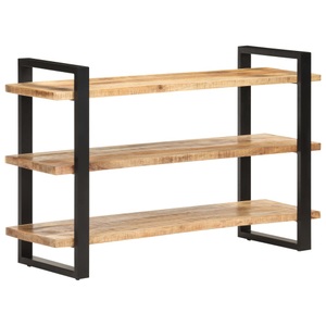vidaXL, vidaXL Sideboard mit 3 Regalböden 120x40x75 cm Raues Mangoholz, vidaXL Sideboard mit 3 Regalböden 120x40x75 cm Raues Mangoholz