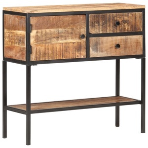 vidaXL, vidaXL Sideboard 85x30x80 cm Raues Mangoholz, vidaXL Sideboard 85x30x80 cm Raues Mangoholz