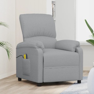 vidaXL, vidaXL Massagesessel Hellgrau Stoff, 