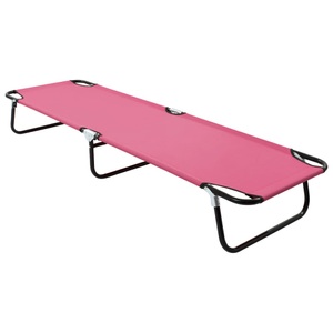 vidaXL, vidaXL Klappbare Sonnenliege Stahl Rosa