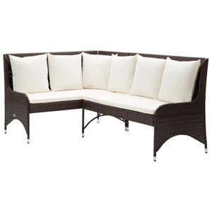 vidaXL, vidaXL Garten-Ecksofa 2-tlg. Poly Rattan Braun