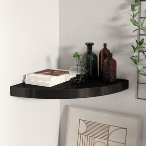 vidaXL, vidaXL Eck-Schweberegal Schwarz 35x35x3,8 cm MDF, vidaXL Eck-Schweberegal Schwarz 35x35x3,8 cm MDF