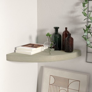 vidaXL, vidaXL Eck-Schweberegal Eichefarben 35x35x3,8 cm MDF, vidaXL Eck-Schweberegal Eichen-Optik 35x35x3,8 cm MDF