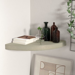 vidaXL, vidaXL Eck-Schweberegal Eichefarben 35x35x3,8 cm MDF, vidaXL Eck-Schweberegal Eichen-Optik 35x35x3,8 cm MDF