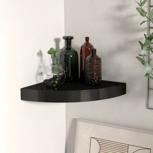 vidaXL, vidaXL Eck-Schweberegal Schwarz 25x25x3,8 cm MDF, vidaXL Eck-Schweberegal Schwarz 25x25x3,8 cm MDF