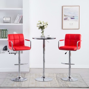 vidaXL, vidaXL Barhocker 2 Stk. Rot Kunstleder, 