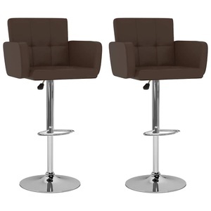 vidaXL, vidaXL Barhocker 2 Stk. Braun Kunstleder, vidaXL Barhocker 2 Stk. Braun Kunstleder