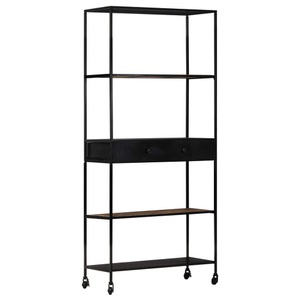 vidaXL Bücherregal 90x35x180 cm Raues Mangoholz & Eisen