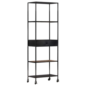 vidaXL, vidaXL Bücherregal 60x35x180 cm Raues Mangoholz & Eisen, vidaXL Bücherregal 60x35x180 cm Raues Mangoholz & Eisen
