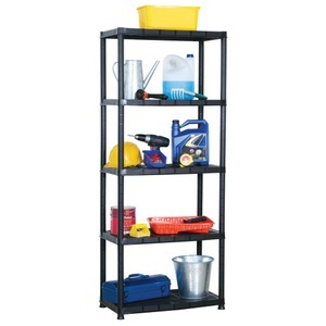 vidaXL, vidaXL Lagerregal 5-Tier Schwarz 71x38x170 cm Kunststoff, vidaXL Lagerregal 5-Tier Schwarz 71x38x170 cm Kunststoff