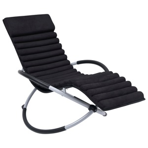 vidaXL, vidaXL Garten-Sonnenliege mit Auflage Stahl Schwarz, vidaXL Sonnenliege mit Auflage Stahl Schwarz