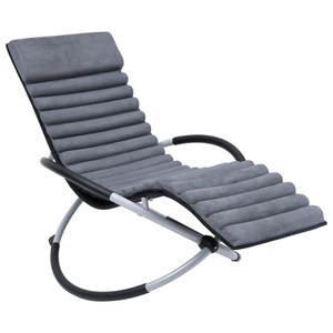 vidaXL, vidaXL Sonnenliegen-Auflage Grau Veloursleder, vidaXL Sonnenliegen-Auflage Grau Veloursleder