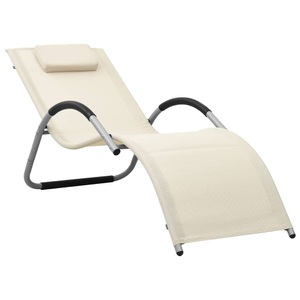 vidaXL, vidaXL Sonnenliege Textilene Creme und Grau