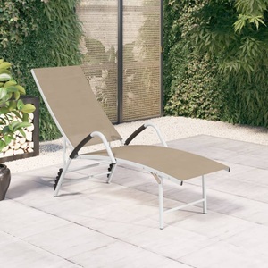 vidaXL, vidaXL Sonnenliege Textilene und Aluminium Creme, vidaXL Sonnenliege Textilene und Aluminium Creme