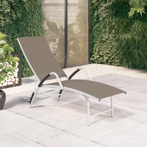 vidaXL, vidaXL Sonnenliege Textilene und Aluminium Taupe, vidaXL Sonnenliege Textilene und Aluminium Taupe