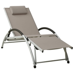 vidaXL, vidaXL Sonnenliege mit Kissen Textiline Taupe, vidaXL Sonnenliege mit Kissen Textiline Taupe