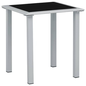 vidaXL, vidaXL Gartentisch Schwarz und Silbern 41x41x45 cm Stahl und Glas