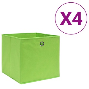 vidaXL, vidaXL Aufbewahrungsboxen 4 Stk. Vliesstoff 28x28x28 cm Grün, vidaXL Aufbewahrungsboxen 4 Stk. Vliesstoff 28x28x28 cm Grün