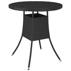 vidaXL, vidaXL Gartentisch Schwarz 70x70x73 cm Poly Rattan