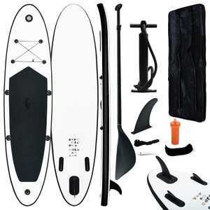 vidaXL, vidaXL Aufblasbares Stand Up Paddle Board Set Schwarz und Weiß, vidaXL Aufblasbares Stand Up Paddle Board Set Schwarz und Weiß