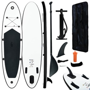 vidaXL, vidaXL Aufblasbares Stand Up Paddle Board Set Schwarz und Weiß, vidaXL SUP-Board-Set Aufblasbar Schwarz und Weiß