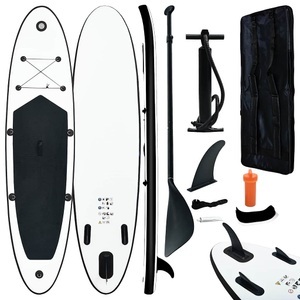 vidaXL, vidaXL Aufblasbares Stand Up Paddle Board Set Schwarz und Weiß, vidaXL SUP-Board-Set Aufblasbar Schwarz und Weiß