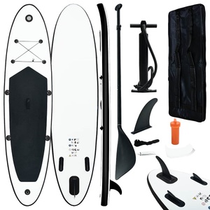 vidaXL, vidaXL Aufblasbares Stand Up Paddle Board Set Schwarz und Weiß, vidaXL Aufblasbares Stand Up Paddle Board Set Schwarz und Weiß