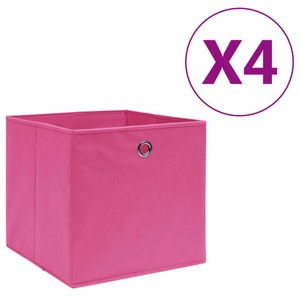 vidaXL, vidaXL Aufbewahrungsboxen 4 Stk. Vliesstoff 28x28x28 cm Rosa, vidaXL Aufbewahrungsboxen 4 Stk. Vliesstoff 28x28x28 cm Rosa