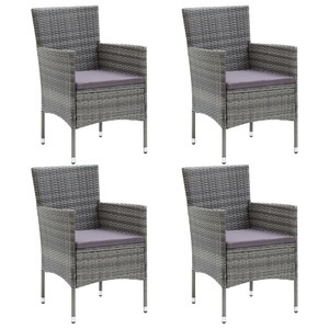 vidaXL, vidaXL Garten-Essstühle 4 Stk. Poly Rattan Grau