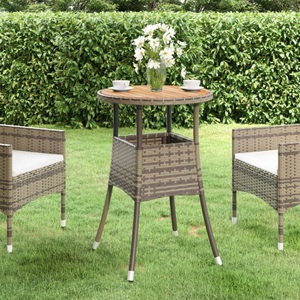 vidaXL Gartentisch Ø60x75 cm Akazienholz und Poly Rattan Grau