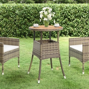 vidaXL, vidaXL Gartentisch Ø60x75 cm Akazienholz und Poly Rattan Grau