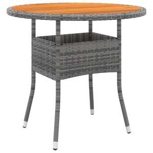 vidaXL, vidaXL Gartentisch Ø80x75 cm Akazienholz und Poly Rattan Grau