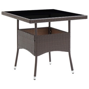 vidaXL, vidaXL Garten-Esstisch Braun Poly Rattan