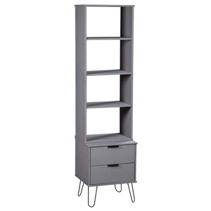 vidaXL, vidaXL Bücherregal New York Range Grau Massivholz Kiefer