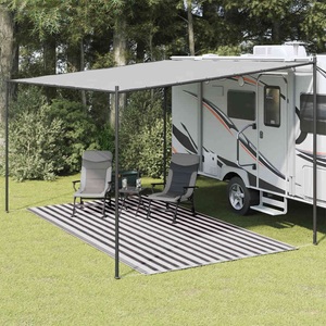 vidaXL, vidaXL Zeltteppich 200x400 cm Anthrazit und Weiß