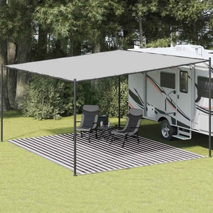 vidaXL, vidaXL Zeltteppich Anthrazit und Weiß 400x500 cm HDPE