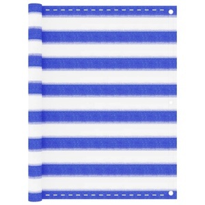vidaXL, vidaXL Balkon-Sichtschutz Blau und Weiß 90x400 cm HDPE, vidaXL Balkon-Sichtschutz Blau und Weiß 90x400 cm HDPE