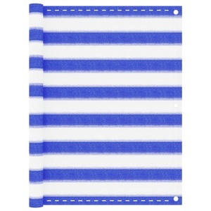 vidaXL, vidaXL Balkon-Sichtschutz Blau und Weiß 90x600 cm HDPE, vidaXL Balkon-Sichtschutz Blau und Weiß 90x600 cm HDPE
