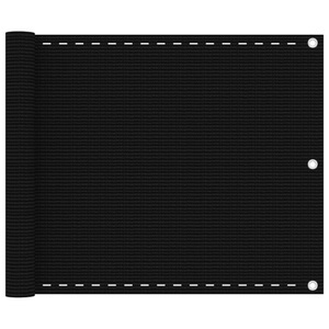 vidaXL, vidaXL Balkon-Sichtschutz Schwarz 75x500 cm HDPE, vidaXL Balkon-Sichtschutz Schwarz 75x500 cm HDPE