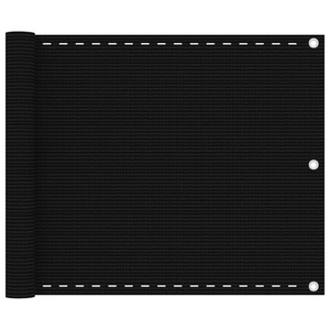 vidaXL, vidaXL Balkon-Sichtschutz Schwarz 75x600 cm HDPE, vidaXL Balkon-Sichtschutz Schwarz 75x600 cm HDPE